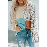 Azura Exchange Color Block Ribbed Long Sleeve Top - M