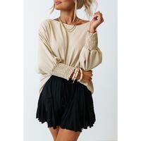 Azura Exchange Smocked Wrist Shift Top - S