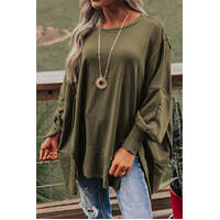 Azura Exchange Oversized Patchwork Drop Shoulder Top - S