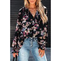Azura Exchange Wildflower Print Chiffon Blouse - XL
