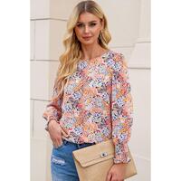 Azura Exchange Floral Puff Sleeve Blouse - M