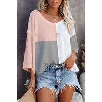 Azura Exchange Colorblock Long Sleeve Oversized Top - S