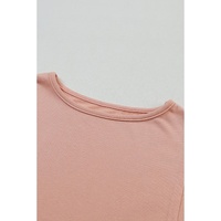 Crinkle Splicing Raw Hem High Low Oversized Blouse - L
