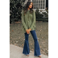 Jungle Green Cowl Neck Shift Tunic Top - L