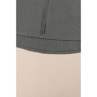 Gray Exposed Seam Patchwork Bubble Sleeve Waffle Knit Top - S