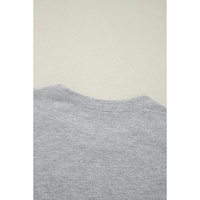 Gray Crew Neck Pleated Tank Top - S