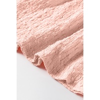Light Pink Textured Tiered Flowy Blouse - L