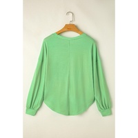 Blue Colorblock Striped Drop Shoulder Loose Top - S