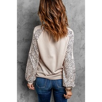 Khaki Leopard Raglan Long Sleeve Floral Pumpkin Graphic Top - L