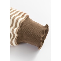 Brown Stripe Loose Drop Shoulder Long Sleeve Top - 2XL