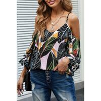 Azura Exchange Cold Shoulder Blouse - M