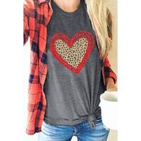 Azura Exchange Leopard Heart Graphic T-shirt - L