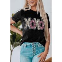 Azura Exchange Leopard Letter Print T Shirt - M