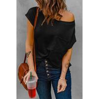Azura Exchange Pocketed Tee with Side Slits - L