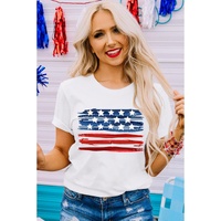 White American Flag Graphic Fashion Tee - M