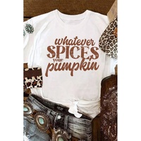 White Whatever Spices Your Pumpkin Graphic Tee - M