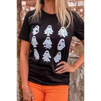 Black Halloween Ghost Graphic Tee - XL