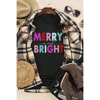 Black MERRY and BRIGHT Crew Neck Graphic Tee - 2XL