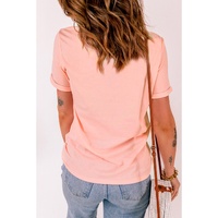 Pink Sequined Leopard Bunny Easter Graphic Tee - M