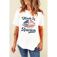 White Made in America Lip Printed O Neck T Shirt - 2XL