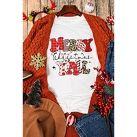 White MERRY Christmas YAll Graphic Crewneck T Shirt - M
