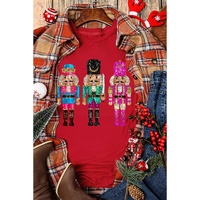Red Nutcracker Printed Crewneck T Shirt - 3XL