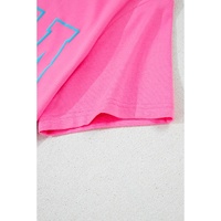 Bright Pink MAMA Letter Graphic Neon T Shirt - L