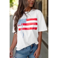 White Flag Bow Graphic Crewneck Tee - L