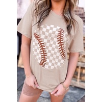 Jet Stream Checkered Baseball Graphic Tee - L