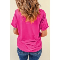 Rose Red Heart XOXO Graphic Crewneck Valentines T Shirt - XL