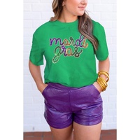 Bright Green Sequin mardi gras Graphic T Shirt - 3XL