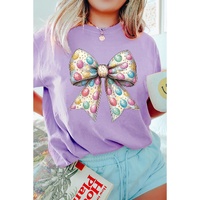 Wisteria Celebrative Easter Eggs Bow Print Casual T Shirt - 2XL