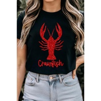 Black Shimmering Crawfish Graphic Tee - 2XL