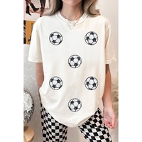 White Sequin Football Patched Graphic Game Day T Shirt - M