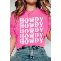 Sachet Pink HOWDY Graphic Western Crew Neck Tee - 2XL