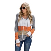Gray Zipped Front Colorblock Hollow-out Knit Hoodie - M