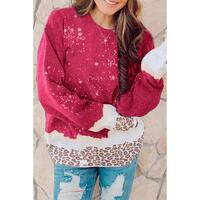 Azura Exchange Leopard Bleached Pullover Sweatshirt - S