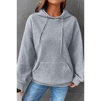 Azura Exchange Lattice Textured Kangaroo Pocket Hoodie - S