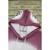 Leopard Tie Dye Print Kangaroo Pocket Pullover Hoodie - L