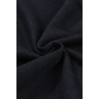 Black Drop Shoulder Crew Neck Pullover Sweatshirt - S