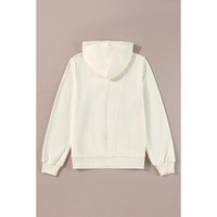 Apricot Colorblock Striped Patchwork Side Pockets Zipper Hoodie - XL