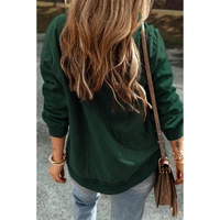 Blackish Green Quilted Patchwork Exposed Seam Hoodie - L