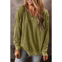 Jungle Green Textured Seamed Drop Sleeve Sweatshirt - M