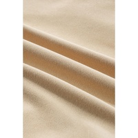 Apricot Solid Fleece Lined Drop Shoulder High Low Sweatshirt - M