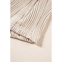 Apricot Textured Wavy Round Neck Long Sleeve Top - XL