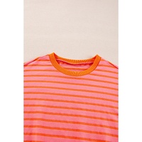 Russet Orange Drop Shoulder Crew Neck Loose Sweatshirt - L