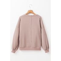 Goat Floral Peace Symbol Drop Shoulder Sweatshirt - L