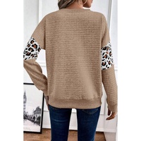 Parchment Leopard Quilted Patchwork Crew Neck Sweatshirt - L
