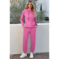 Bonbon Solid Color Fleece Lined Drawstring Hoodie with Pocket - 2XL