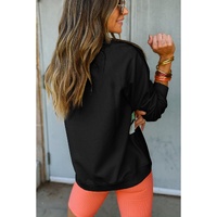 Black Rainbow Colorblock Striped Pullover Sweatshirt - S